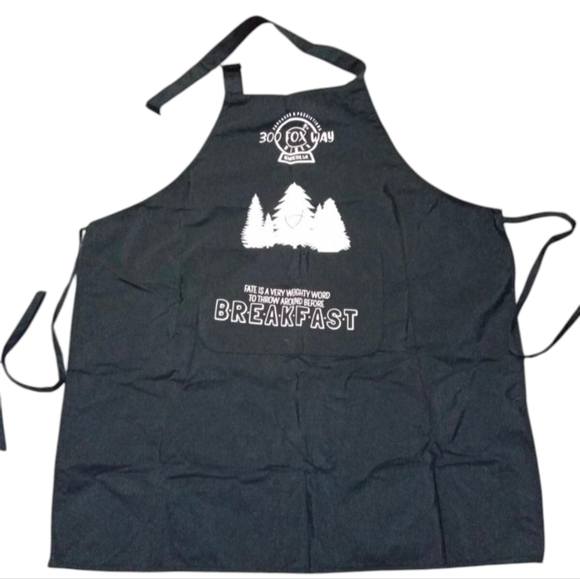 Fox Way Diner Apron Raven Cycle Series Black White Graphic By Owlcrate NIB - Picture 1 of 6